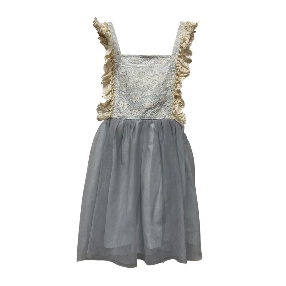 Little Trendsetter  Barand Light Blue Lace Dress - GD104